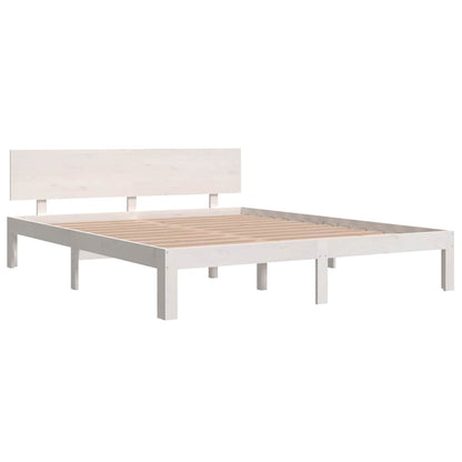 vidaXL Bed Frame without Mattress White Solid Wood Pine 160x200cm