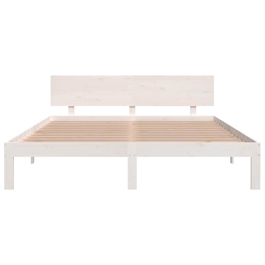 vidaXL Bed Frame without Mattress White Solid Wood Pine 160x200cm
