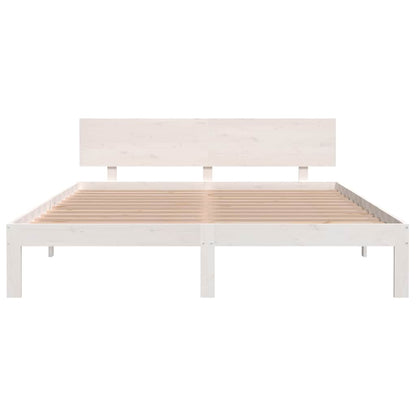 vidaXL Bed Frame without Mattress White Solid Wood Pine 160x200cm