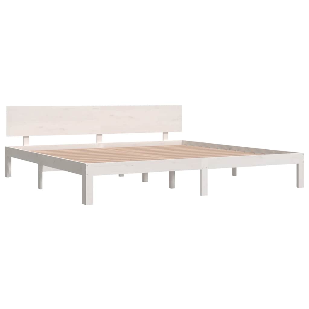 vidaXL Bed Frame without Mattress White Solid Wood Pine 200x200cm