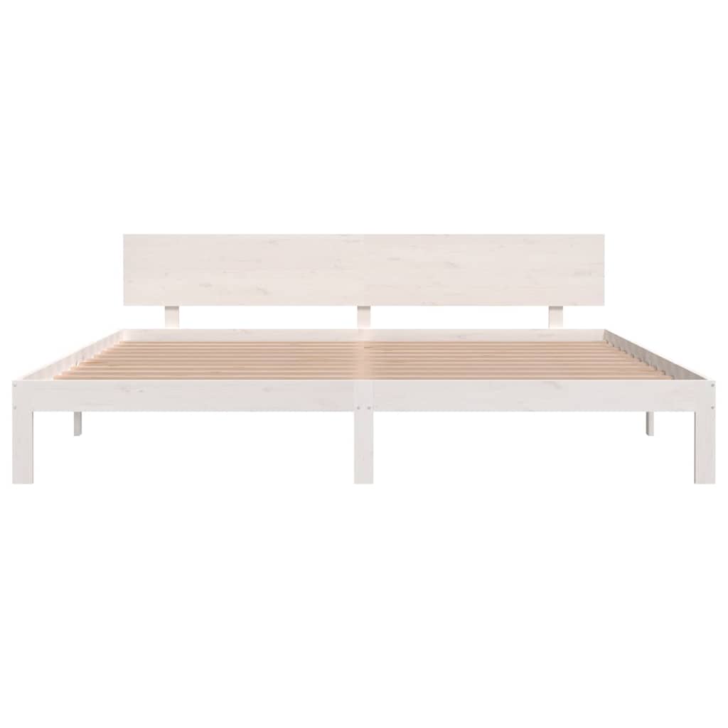 vidaXL Bed Frame without Mattress White Solid Wood Pine 200x200cm