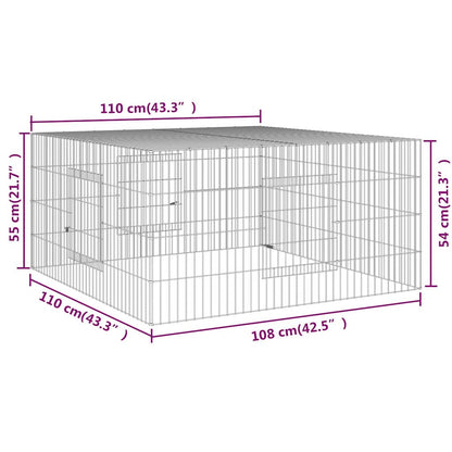 vidaXL Rabbit Cage 110x110x55 cm Galvanised Iron