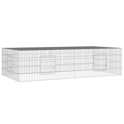 vidaXL 2-Panel Rabbit Cage 220x110x55 cm Galvanised Iron