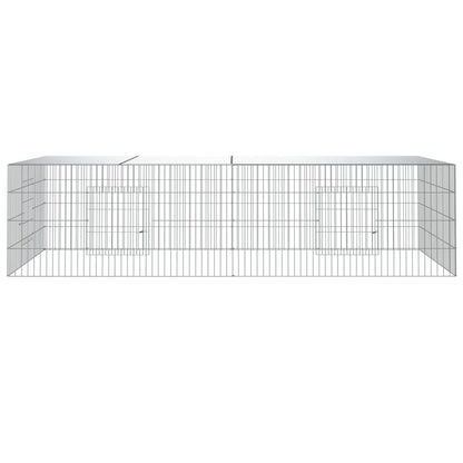 vidaXL 2-Panel Rabbit Cage 220x110x55 cm Galvanised Iron