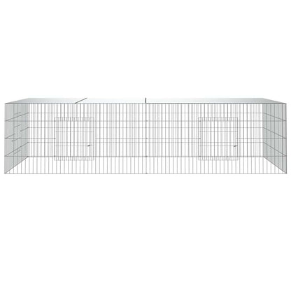 vidaXL 2-Panel Rabbit Cage 220x110x55 cm Galvanised Iron