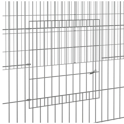 vidaXL 2-Panel Rabbit Cage 220x110x55 cm Galvanised Iron