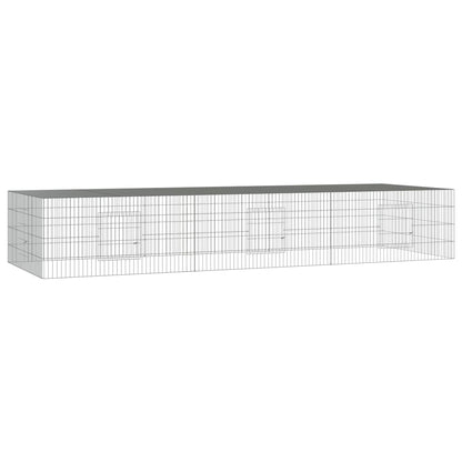 vidaXL 3-Panel Rabbit Cage 325x109x54 cm Galvanised Iron