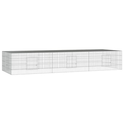 vidaXL 3-Panel Rabbit Cage 325x109x54 cm Galvanised Iron