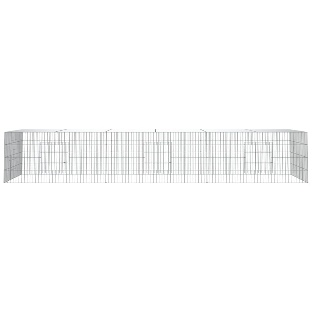 vidaXL 3-Panel Rabbit Cage 325x109x54 cm Galvanised Iron