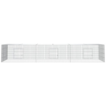 vidaXL 3-Panel Rabbit Cage 325x109x54 cm Galvanised Iron