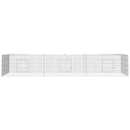 vidaXL 3-Panel Rabbit Cage 325x109x54 cm Galvanised Iron