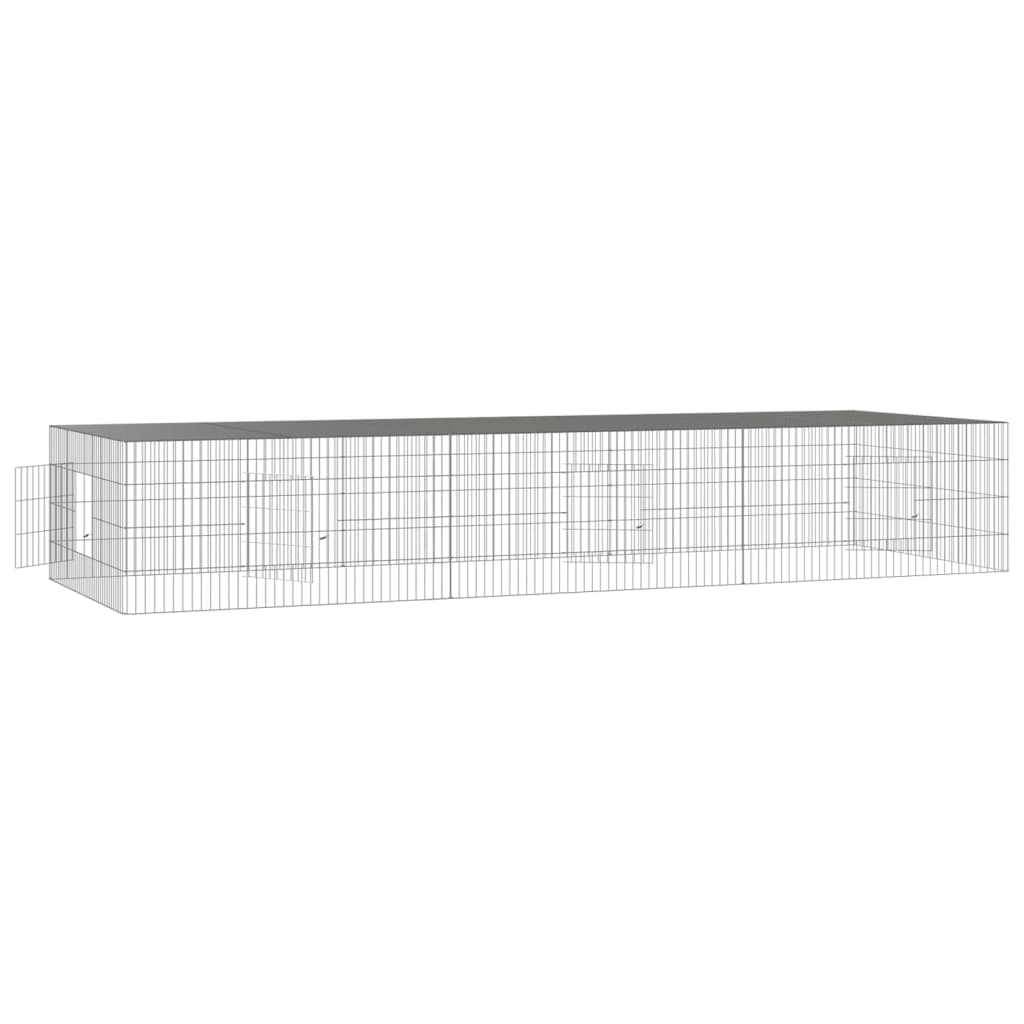 vidaXL 3-Panel Rabbit Cage 325x109x54 cm Galvanised Iron