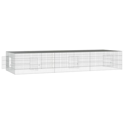 vidaXL 3-Panel Rabbit Cage 325x109x54 cm Galvanised Iron