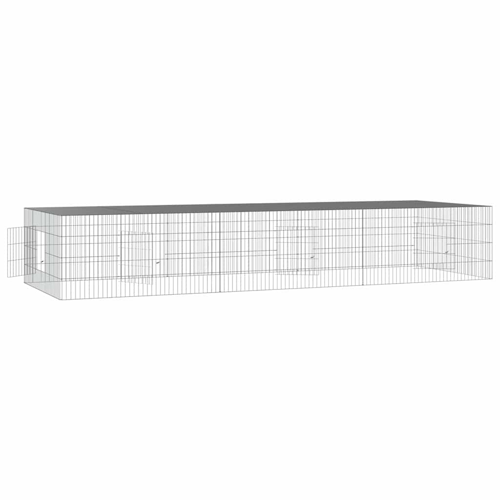 vidaXL 3-Panel Rabbit Cage 325x109x54 cm Galvanised Iron
