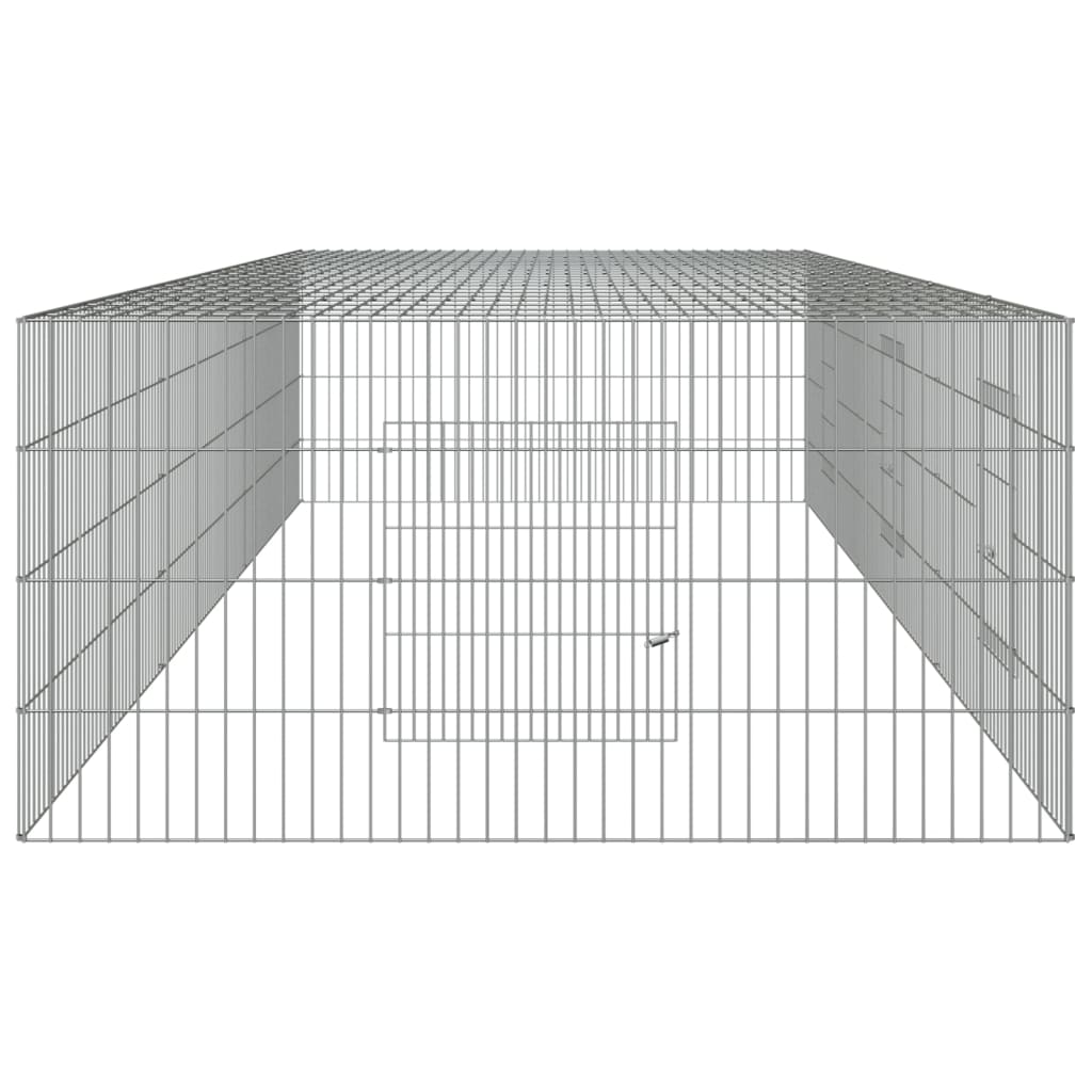 vidaXL 3-Panel Rabbit Cage 325x109x54 cm Galvanised Iron