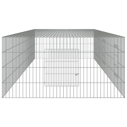 vidaXL 3-Panel Rabbit Cage 325x109x54 cm Galvanised Iron