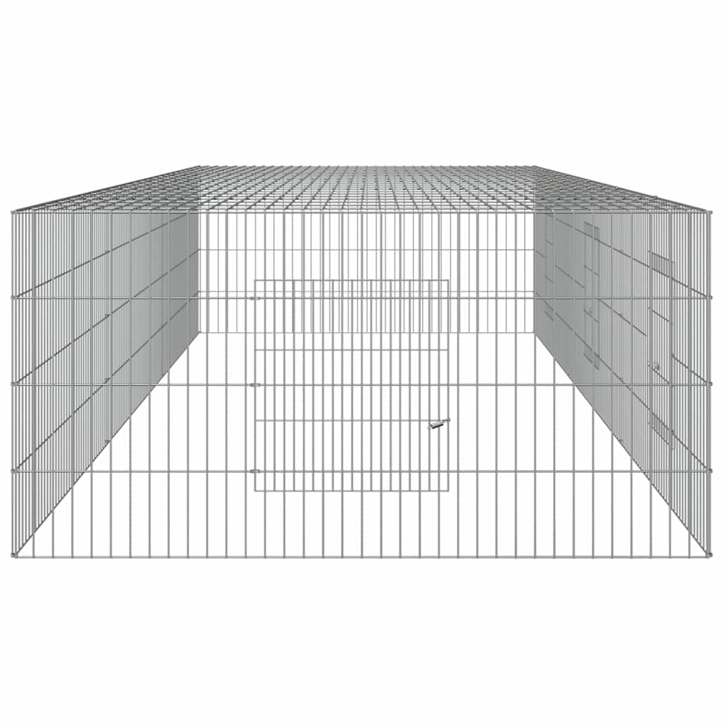 vidaXL 3-Panel Rabbit Cage 325x109x54 cm Galvanised Iron