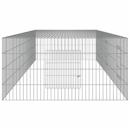 vidaXL 3-Panel Rabbit Cage 325x109x54 cm Galvanised Iron