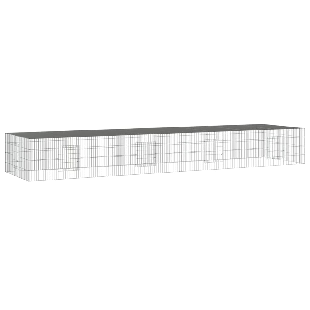 vidaXL 4-Panel Rabbit Cage 433x109x54 cm Galvanised Iron