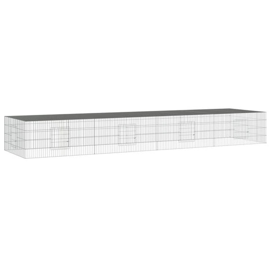 vidaXL 4-Panel Rabbit Cage 433x109x54 cm Galvanised Iron