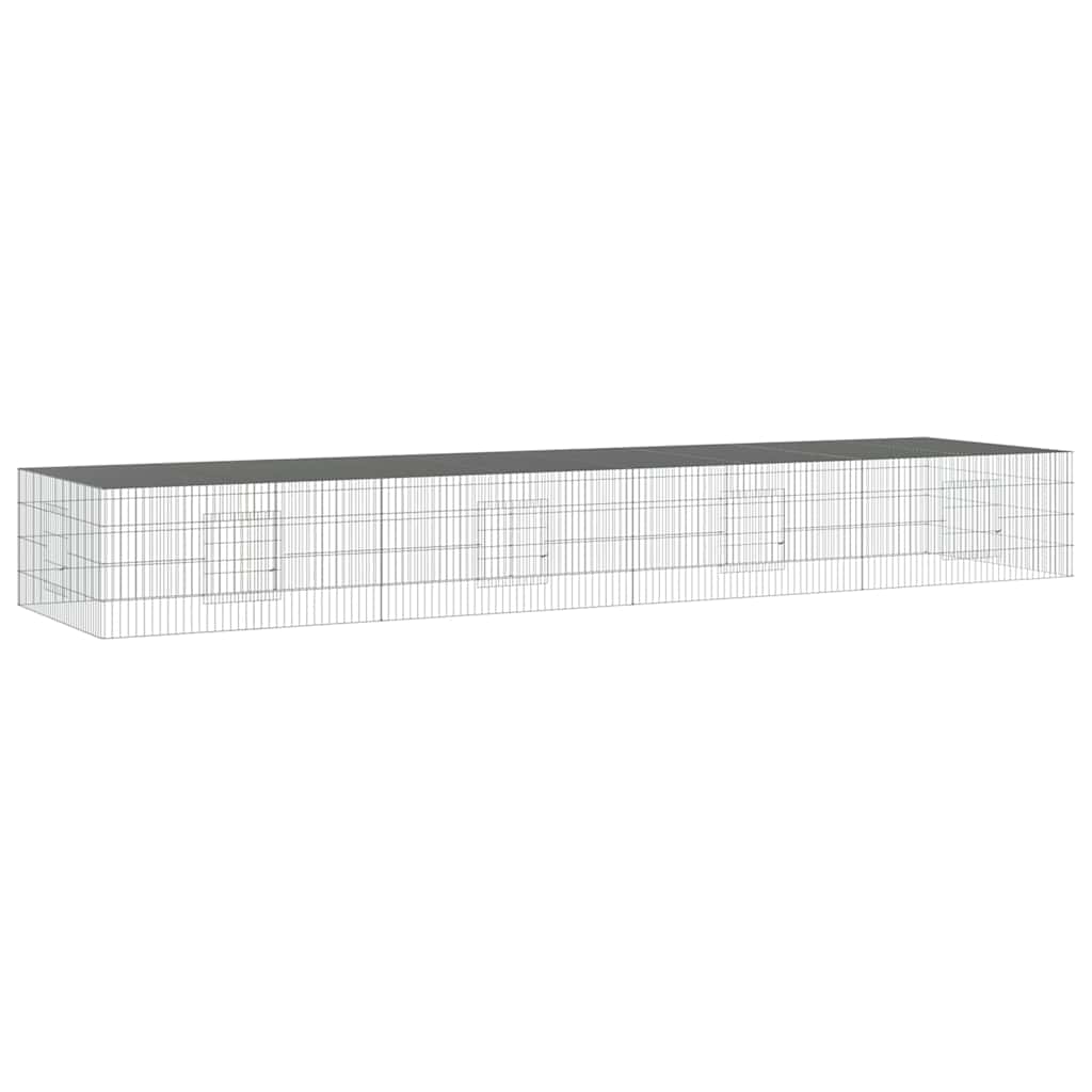 vidaXL 4-Panel Rabbit Cage 433x109x54 cm Galvanised Iron