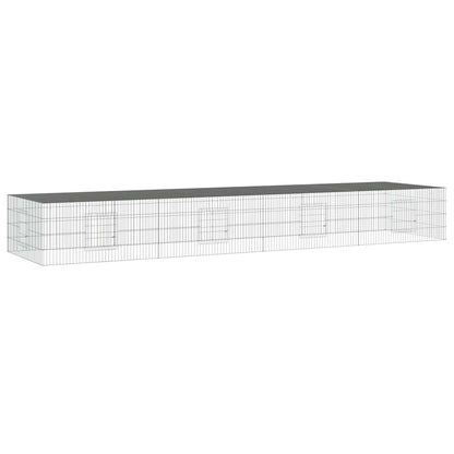 vidaXL 4-Panel Rabbit Cage 433x109x54 cm Galvanised Iron