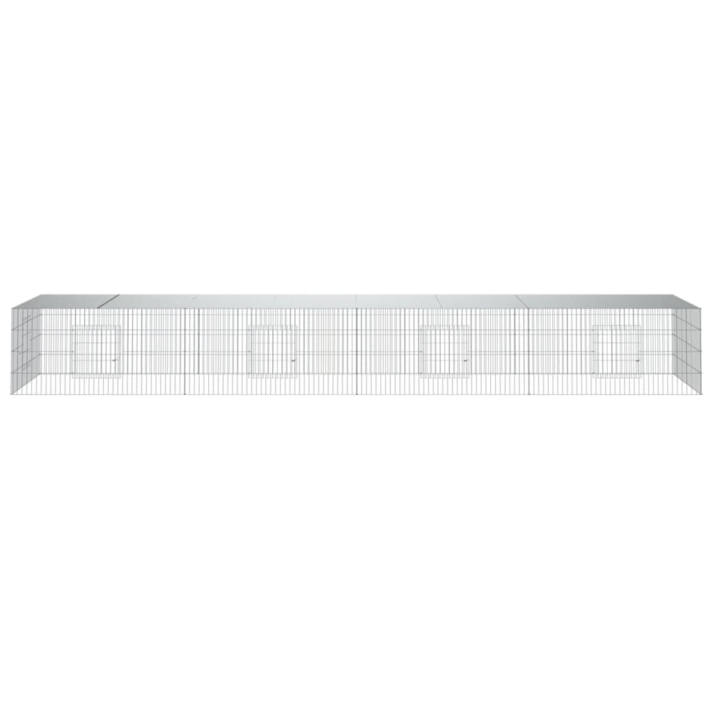 vidaXL 4-Panel Rabbit Cage 433x109x54 cm Galvanised Iron