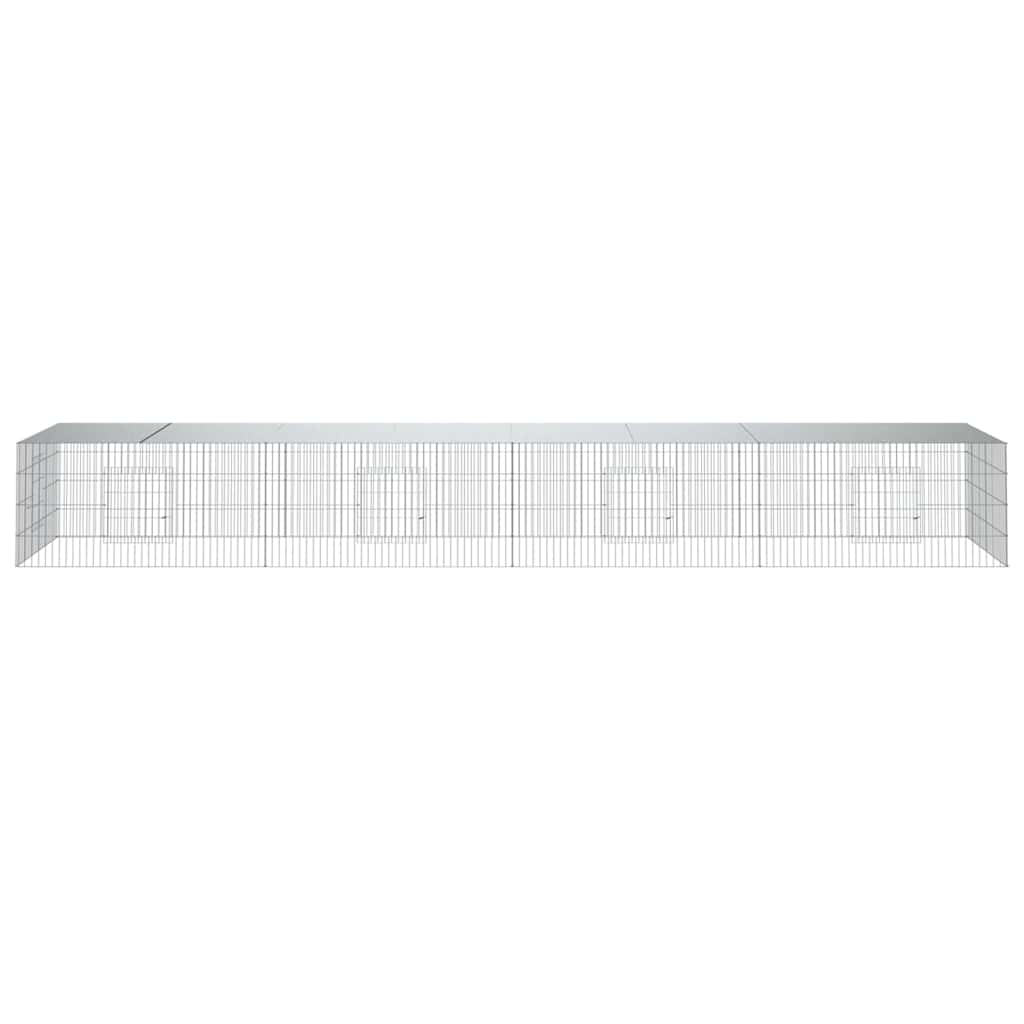 vidaXL 4-Panel Rabbit Cage 433x109x54 cm Galvanised Iron