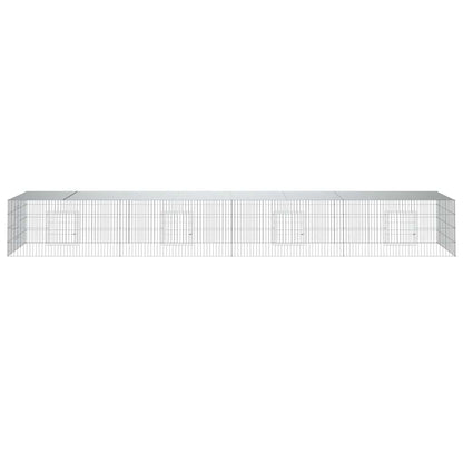 vidaXL 4-Panel Rabbit Cage 433x109x54 cm Galvanised Iron