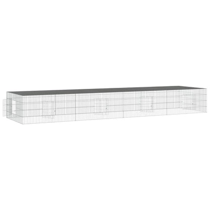 vidaXL 4-Panel Rabbit Cage 433x109x54 cm Galvanised Iron