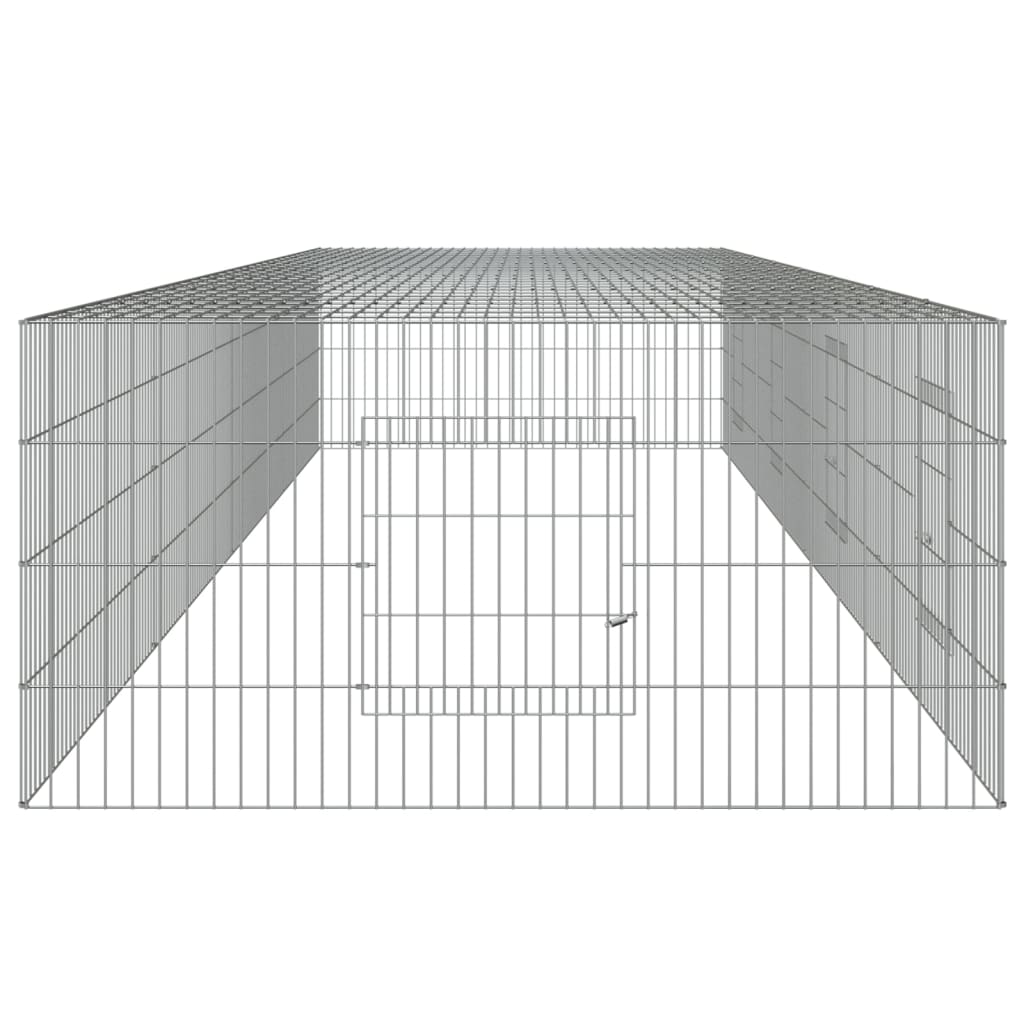vidaXL 4-Panel Rabbit Cage 433x109x54 cm Galvanised Iron