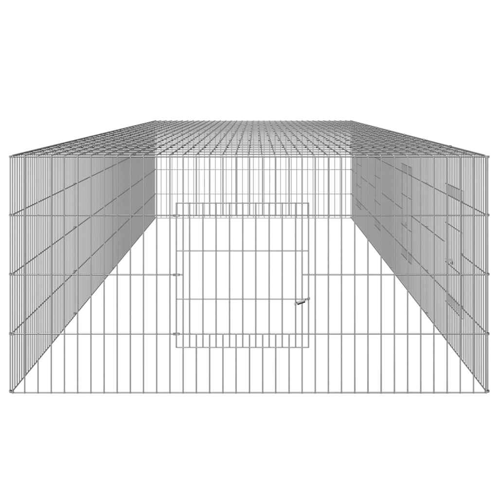 vidaXL 4-Panel Rabbit Cage 433x109x54 cm Galvanised Iron