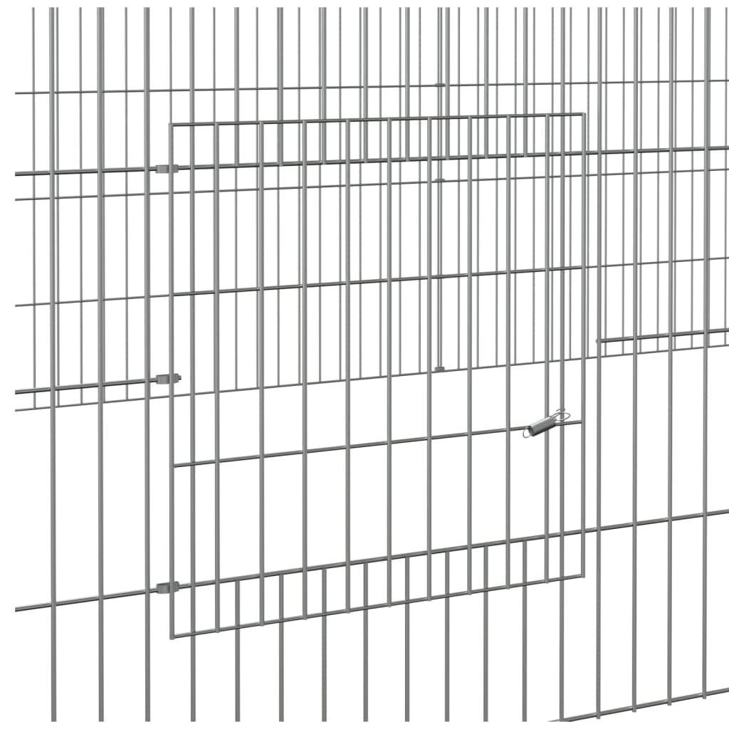 vidaXL 4-Panel Rabbit Cage 433x109x54 cm Galvanised Iron