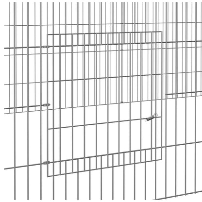 vidaXL 4-Panel Rabbit Cage 433x109x54 cm Galvanised Iron