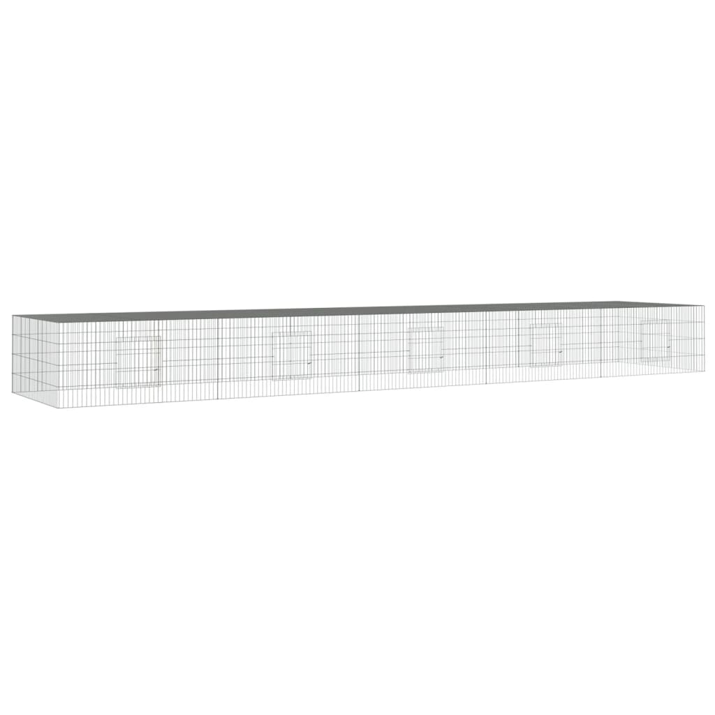 vidaXL 5-Panel Rabbit Cage 541x109x54 cm Galvanised Iron