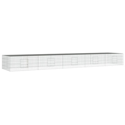 vidaXL 5-Panel Rabbit Cage 541x109x54 cm Galvanised Iron