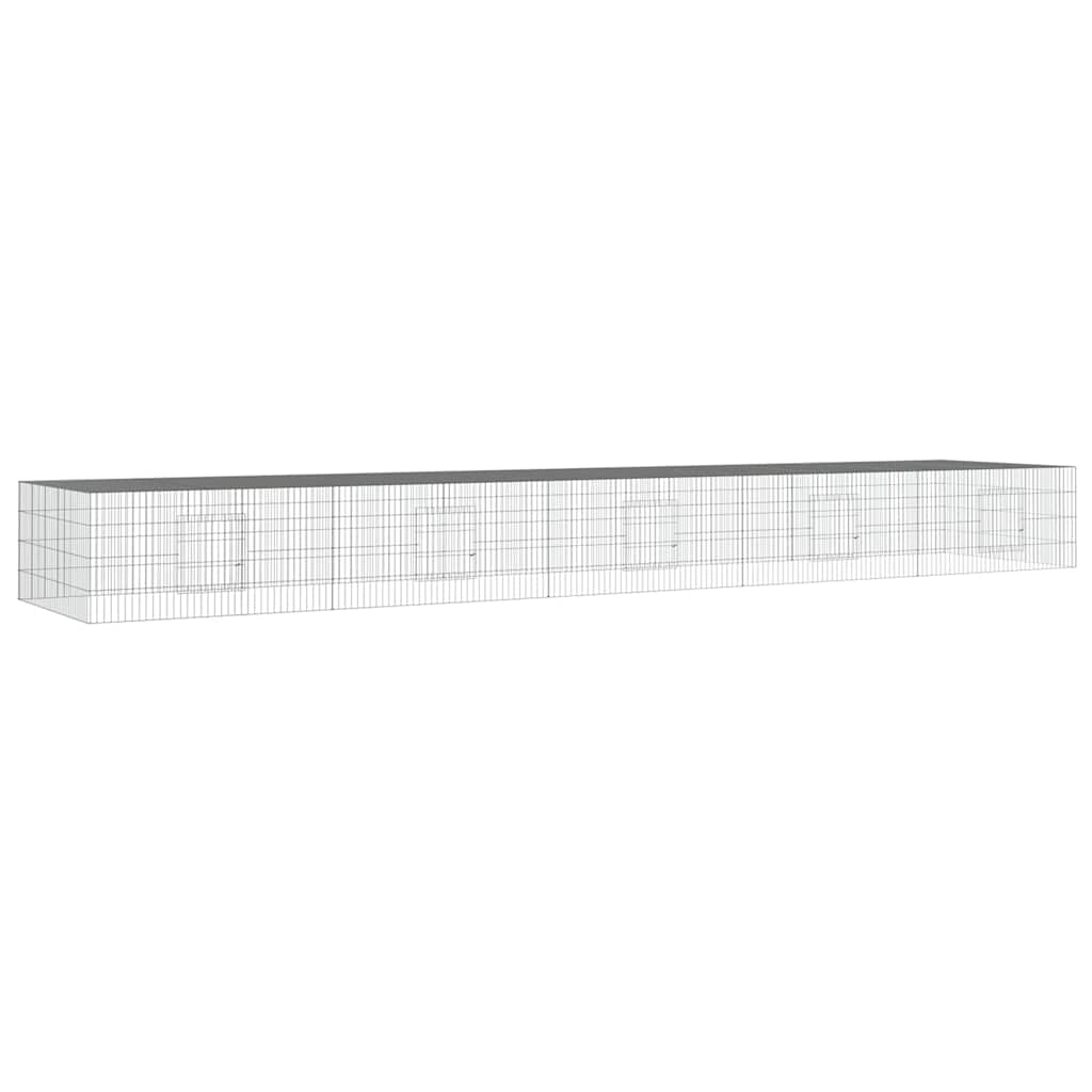 vidaXL 5-Panel Rabbit Cage 541x109x54 cm Galvanised Iron
