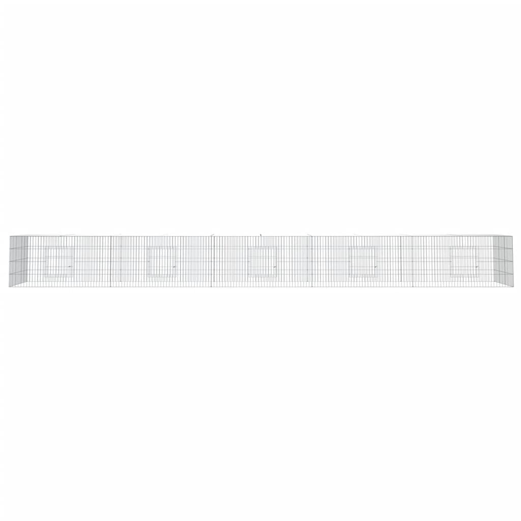 vidaXL 5-Panel Rabbit Cage 541x109x54 cm Galvanised Iron