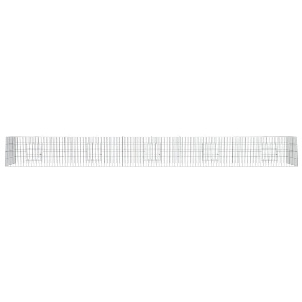 vidaXL 5-Panel Rabbit Cage 541x109x54 cm Galvanised Iron
