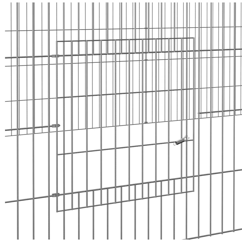 vidaXL 5-Panel Rabbit Cage 541x109x54 cm Galvanised Iron