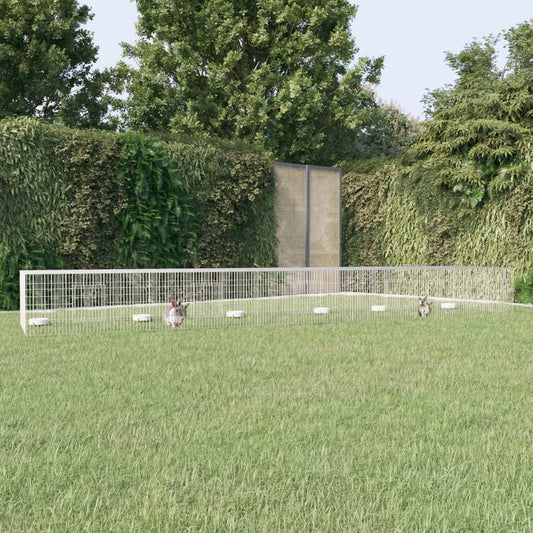 vidaXL 5-Panel Rabbit Cage 541x109x54 cm Galvanised Iron