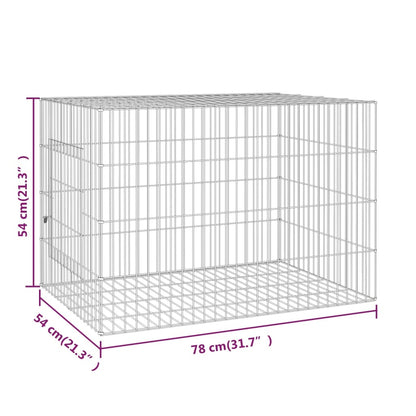 vidaXL Rabbit Cage 78x54x54 cm Galvanised Iron