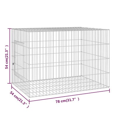 vidaXL Rabbit Cage 78x54x54 cm Galvanised Iron