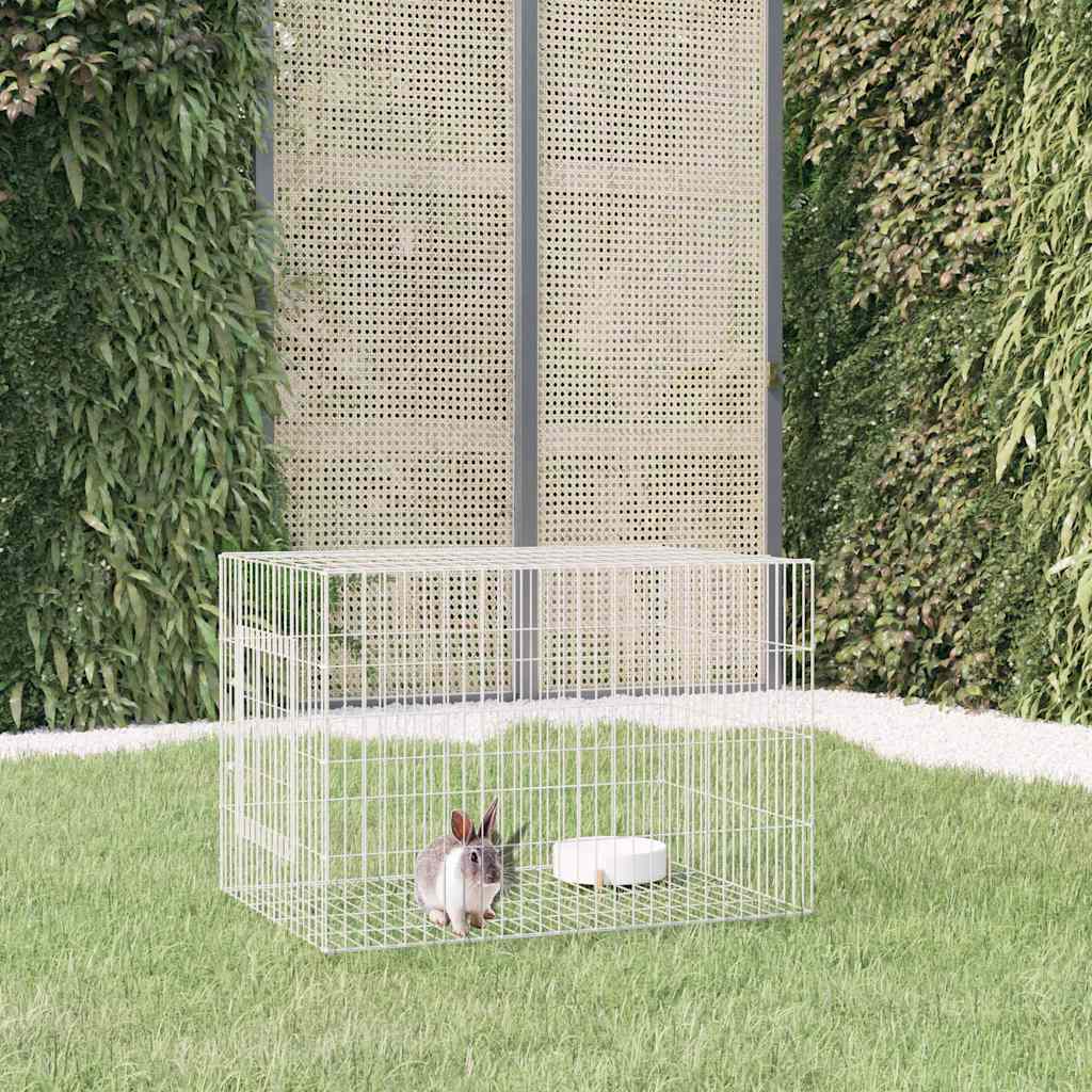 vidaXL Rabbit Cage 78x54x54 cm Galvanised Iron