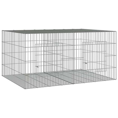 vidaXL 2-Panel Rabbit Cage 110x79x54 cm Galvanised Iron
