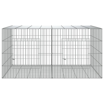 vidaXL 2-Panel Rabbit Cage 110x79x54 cm Galvanised Iron