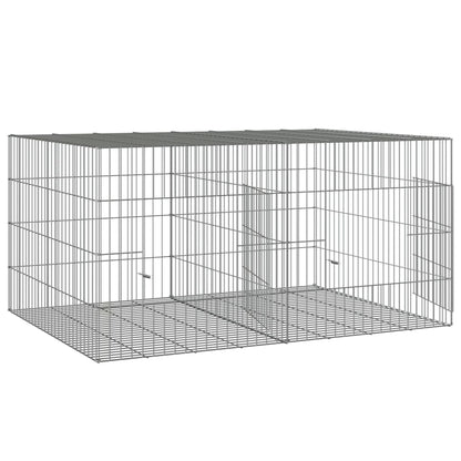 vidaXL 2-Panel Rabbit Cage 110x79x54 cm Galvanised Iron