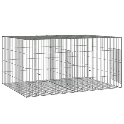vidaXL 2-Panel Rabbit Cage 110x79x54 cm Galvanised Iron