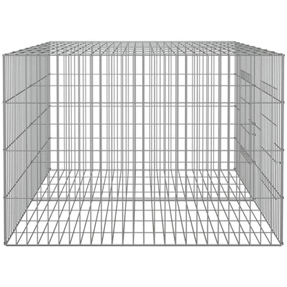 vidaXL 2-Panel Rabbit Cage 110x79x54 cm Galvanised Iron