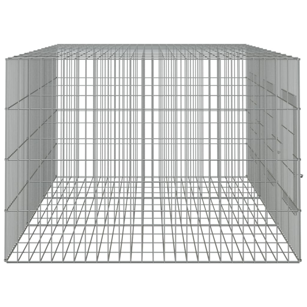 vidaXL 3-Panel Rabbit Cage 163x79x54 cm Galvanised Iron
